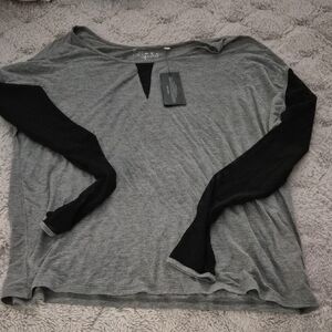 Guess Heather Gray and Black Top